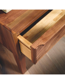 LEONARDO, Bed side table in solid walnut or oak with 1 drawer
