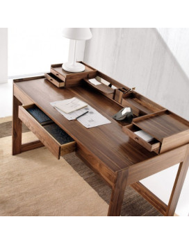 LEONARDO, Desk in solid walnut wood