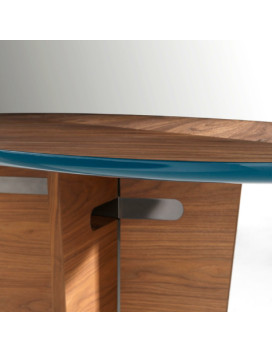 PRINCIPE, Oval table and legs in American Walnut wood