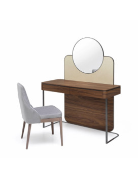 PRINCIPE, Writing/vanity desk with mirror in American Walnut wood