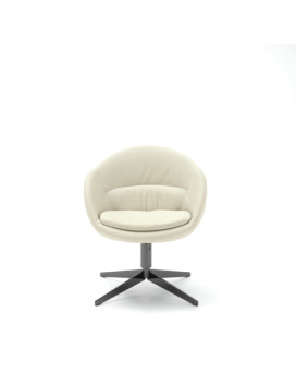 PRINCIPE, Upholstered swivel chair with metal base