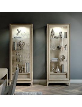 SEGRETI, Wood cabinet with structure in solid oak, walnut or ebony with one door