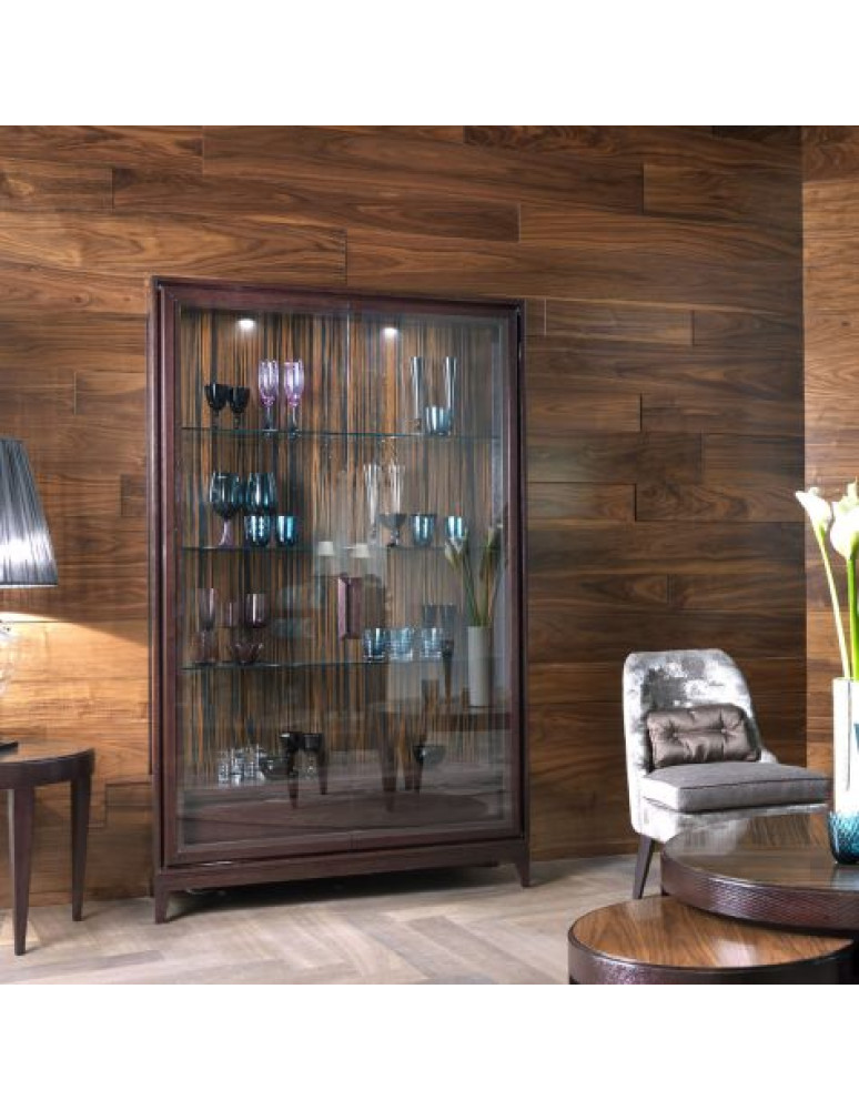 SEGRETI, Wood cabinet with structure in solid oak, walnut or ebony with two door