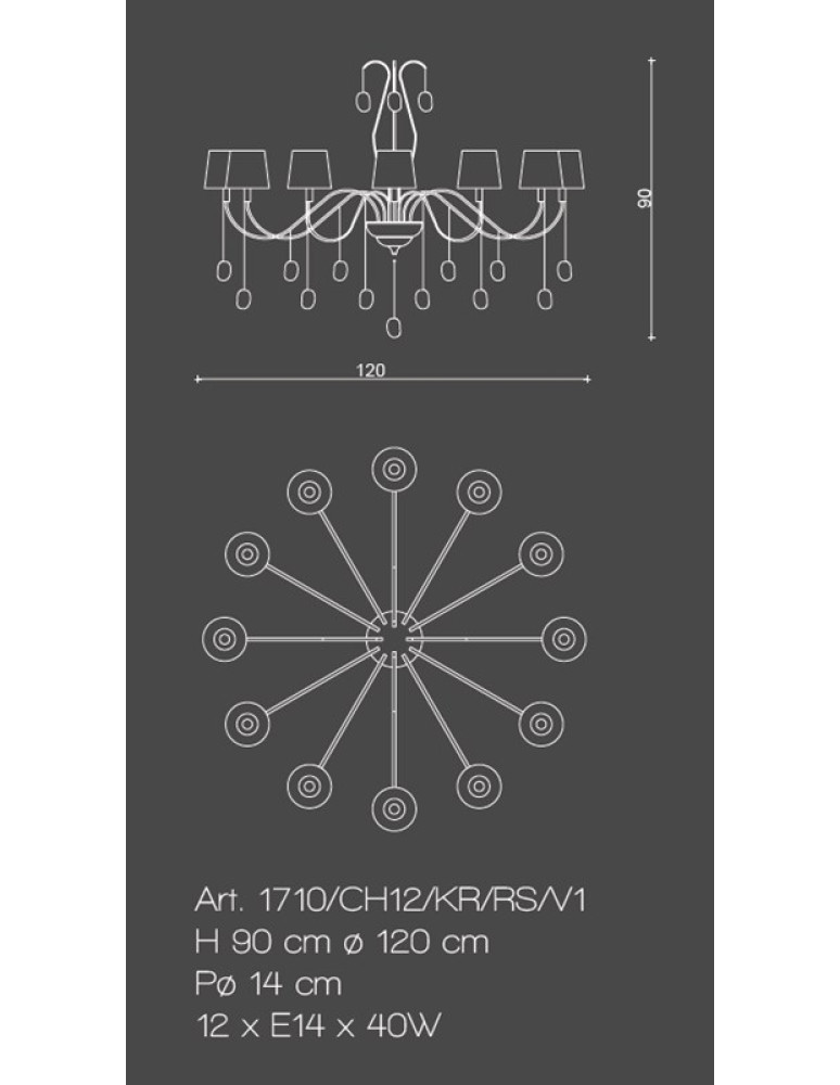 Chandeliers 1710/CH12/KR/RS/V1